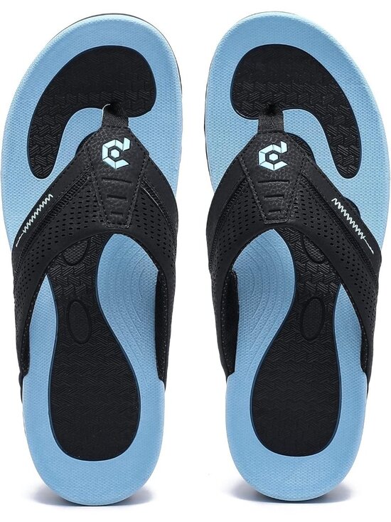 Men\'s Black&Blue Flip-flops Thongs Sandals Durable Comfort Slippers For Casual main image 4